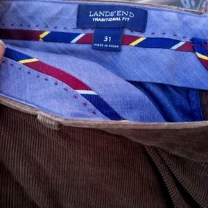 Land's End brown corduroy pants size 31